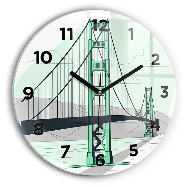 Wanduhr glas rund Grüne Brücke
