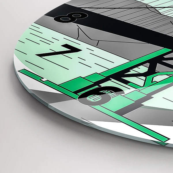 Wanduhr glas rund Grüne Brücke