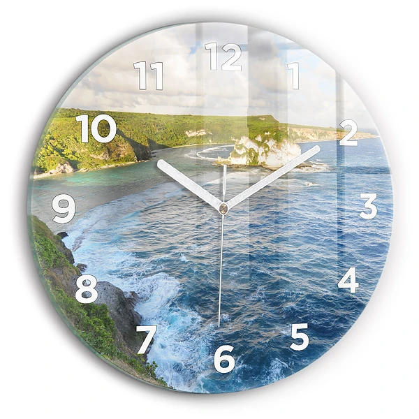 Wanduhr glas rund Ozeanische Küste