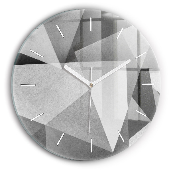 Wanduhr rund Graue geometrische Abstraktion