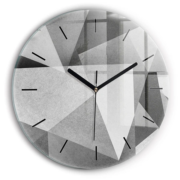 Wanduhr rund Graue geometrische Abstraktion