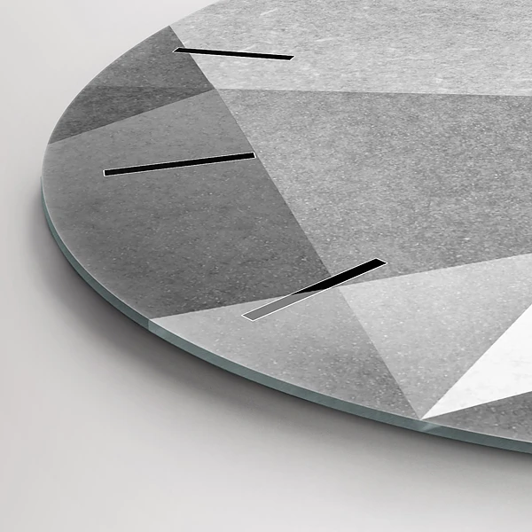 Wanduhr rund Graue geometrische Abstraktion