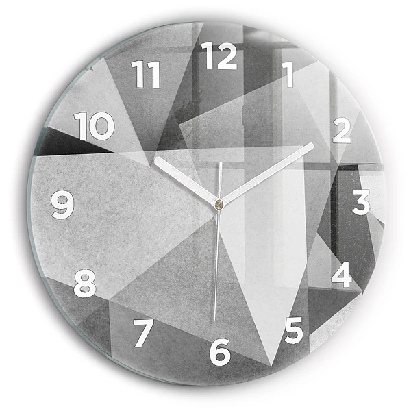 Wanduhr rund Graue geometrische Abstraktion