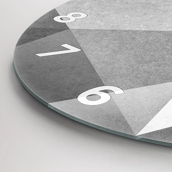 Wanduhr rund Graue geometrische Abstraktion