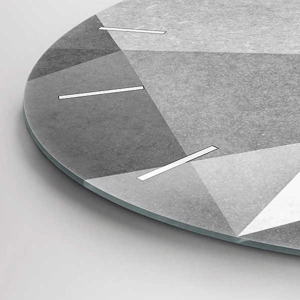 Wanduhr rund Graue geometrische Abstraktion