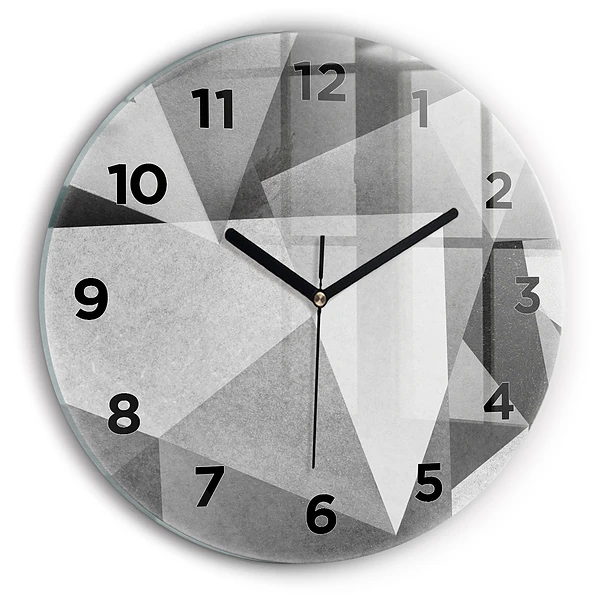 Wanduhr rund Graue geometrische Abstraktion