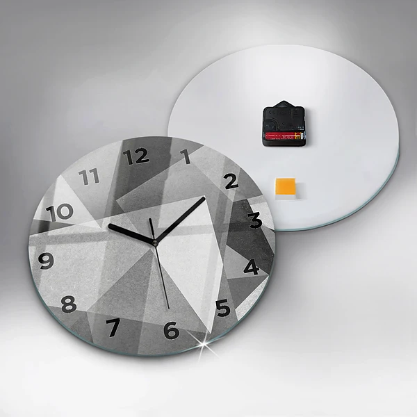 Wanduhr rund Graue geometrische Abstraktion