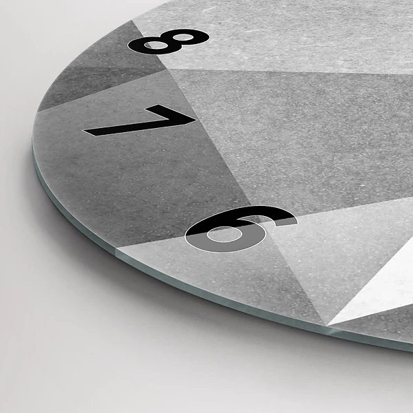 Wanduhr rund Graue geometrische Abstraktion