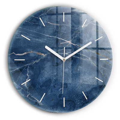 Wanduhr rund mit motiv Textur Blauer Marmor
