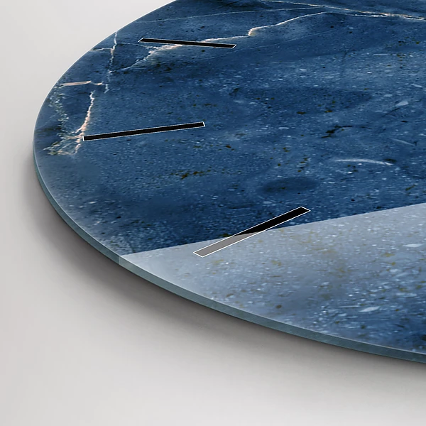 Wanduhr rund mit motiv Textur Blauer Marmor
