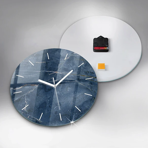 Wanduhr rund mit motiv Textur Blauer Marmor