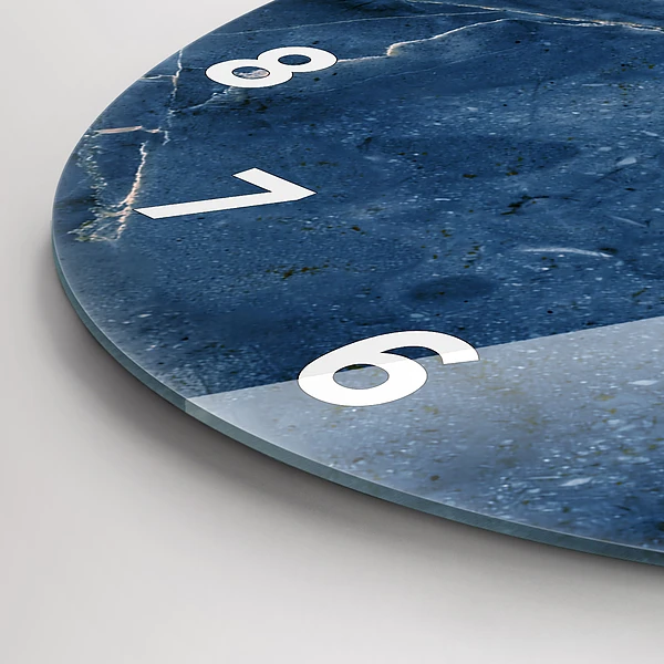Wanduhr rund mit motiv Textur Blauer Marmor