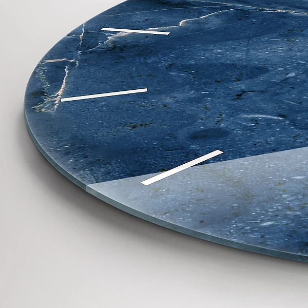 Wanduhr rund mit motiv Textur Blauer Marmor