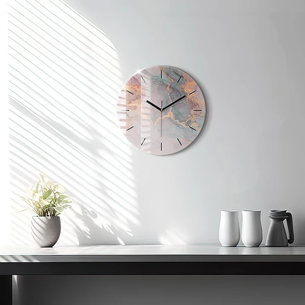 Wanduhr rund mit motiv Marmor Textur