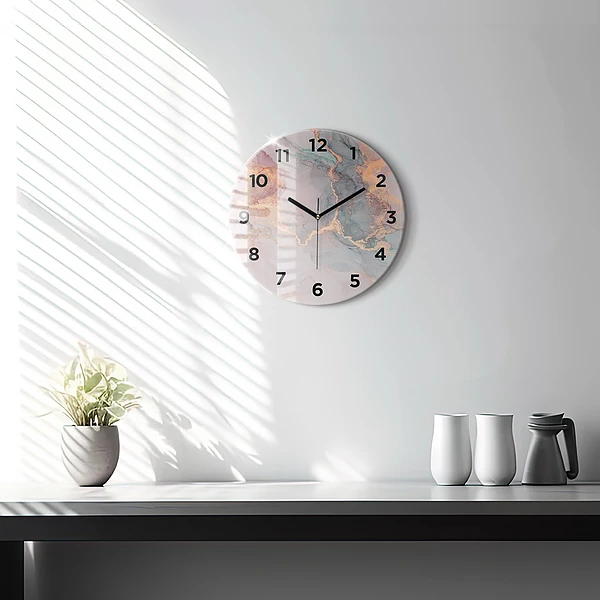 Wanduhr rund mit motiv Marmor Textur
