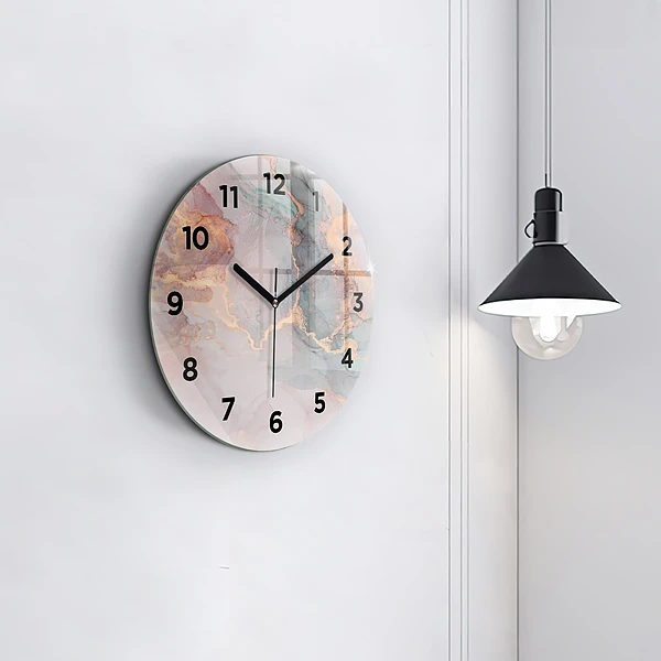 Wanduhr rund mit motiv Marmor Textur