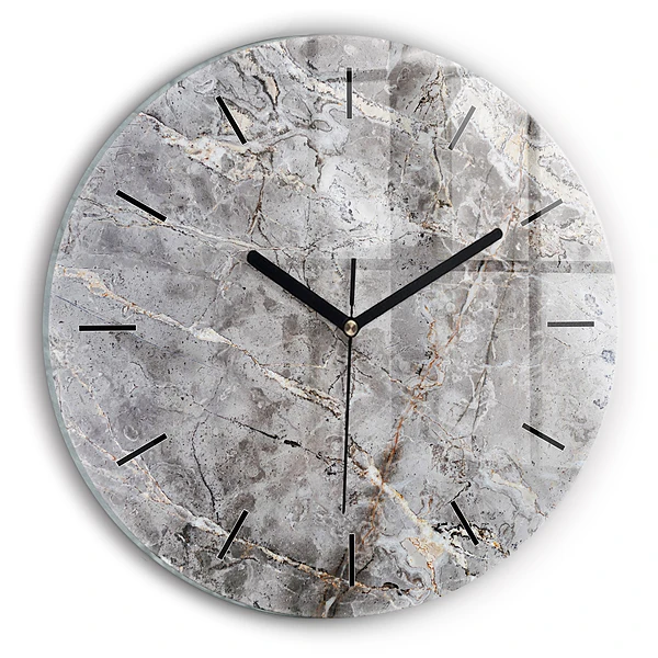 Wanduhr rund mit motiv Grauer Granit-Marmor-Stein