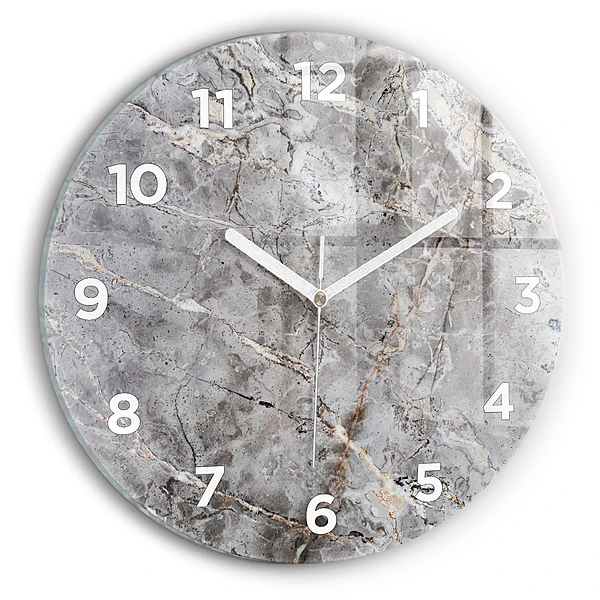 Wanduhr rund mit motiv Grauer Granit-Marmor-Stein