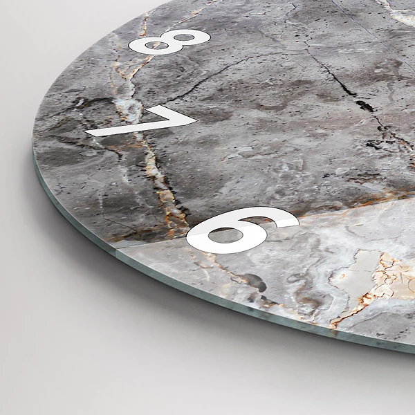 Wanduhr rund mit motiv Grauer Granit-Marmor-Stein