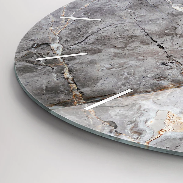Wanduhr rund mit motiv Grauer Granit-Marmor-Stein