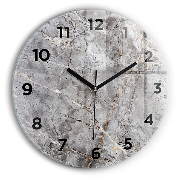 Wanduhr rund mit motiv Grauer Granit-Marmor-Stein