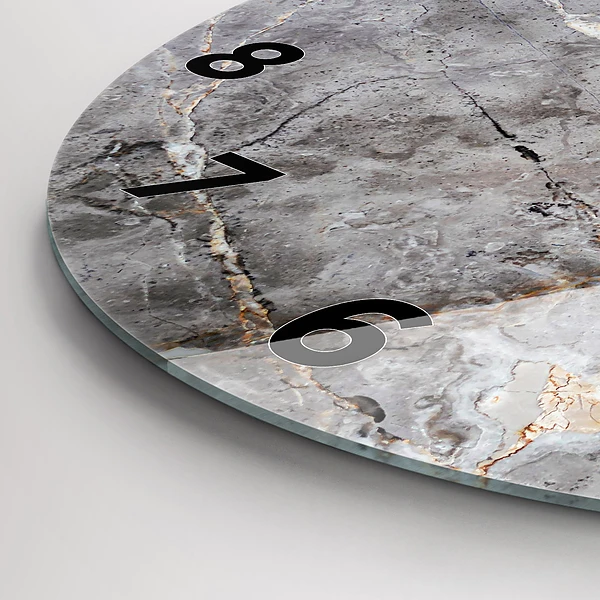 Wanduhr rund mit motiv Grauer Granit-Marmor-Stein