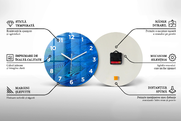 Wanduhr glas rund Italienische Pizza
