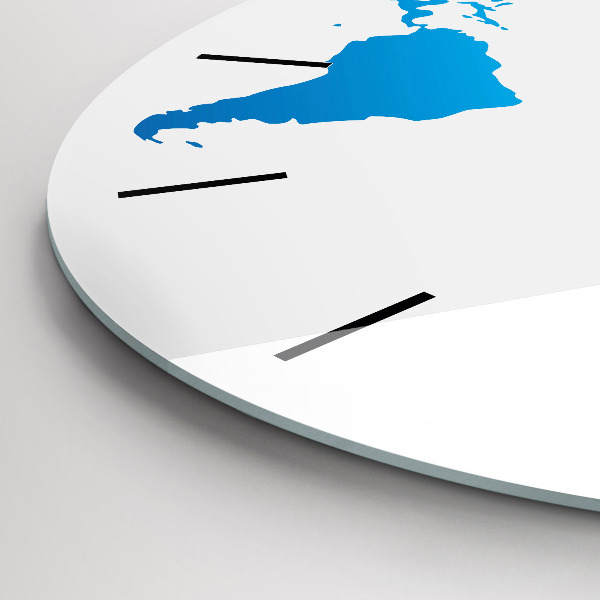 Wanduhr glas rund Weltkarte