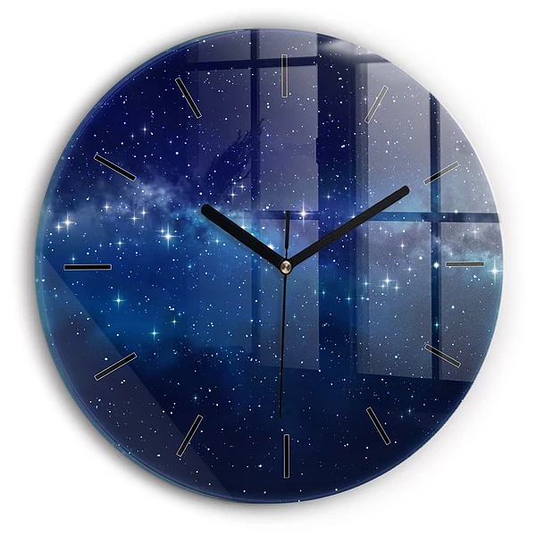 Wanduhr rund mit motiv Dunkler Sternenhimmel