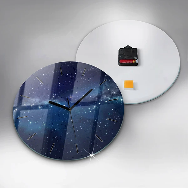 Wanduhr rund mit motiv Dunkler Sternenhimmel