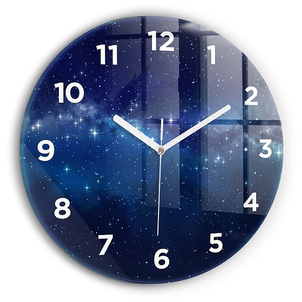 Wanduhr rund mit motiv Dunkler Sternenhimmel
