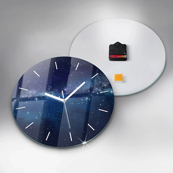 Wanduhr rund mit motiv Dunkler Sternenhimmel
