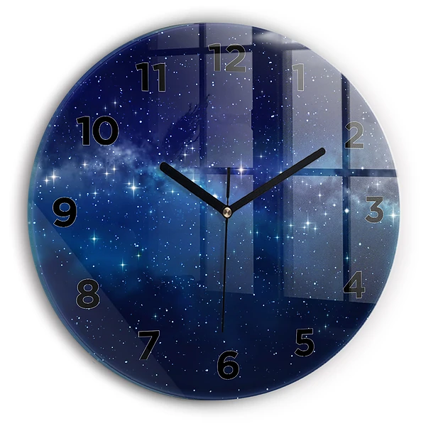 Wanduhr rund mit motiv Dunkler Sternenhimmel