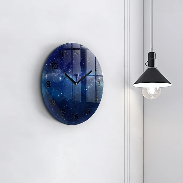 Wanduhr rund mit motiv Dunkler Sternenhimmel