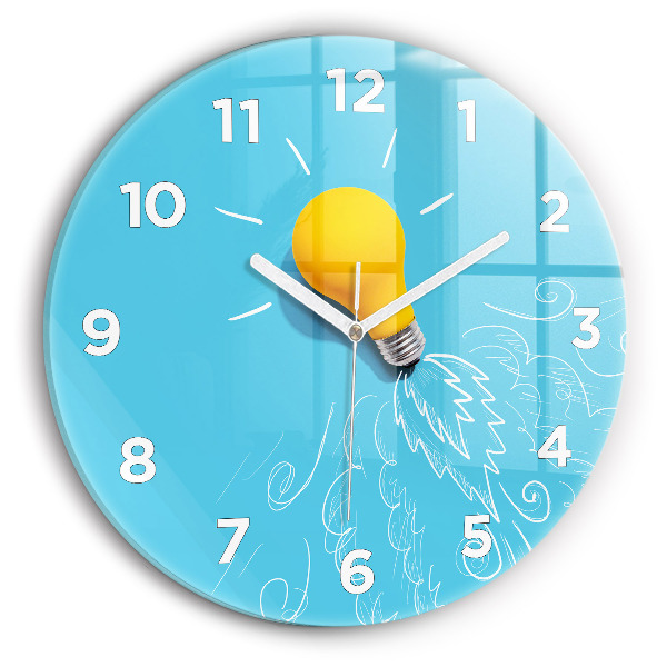 Wanduhr rund mit motiv Glühbirne Zeichnung