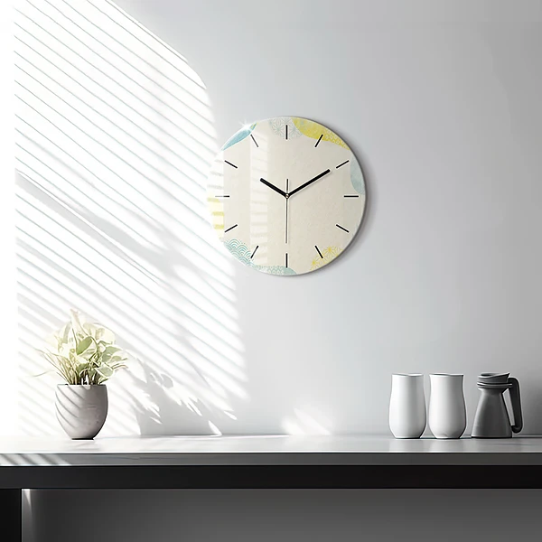 Wanduhr rund Gemusterter Rahmen