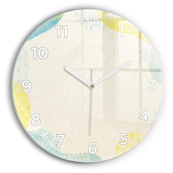 Wanduhr rund Gemusterter Rahmen