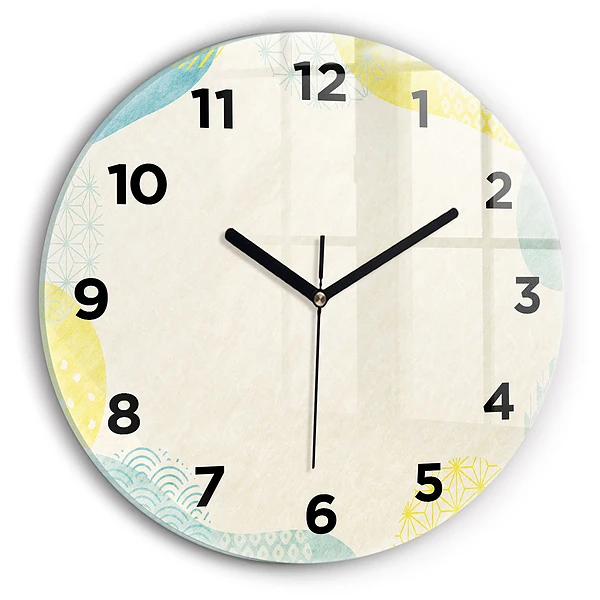 Wanduhr rund Gemusterter Rahmen