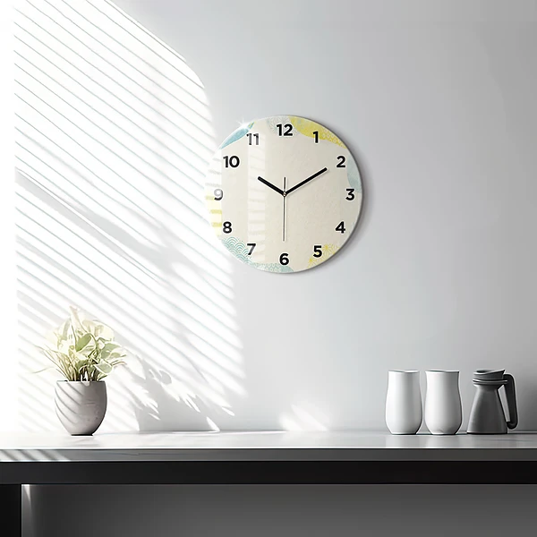 Wanduhr rund Gemusterter Rahmen
