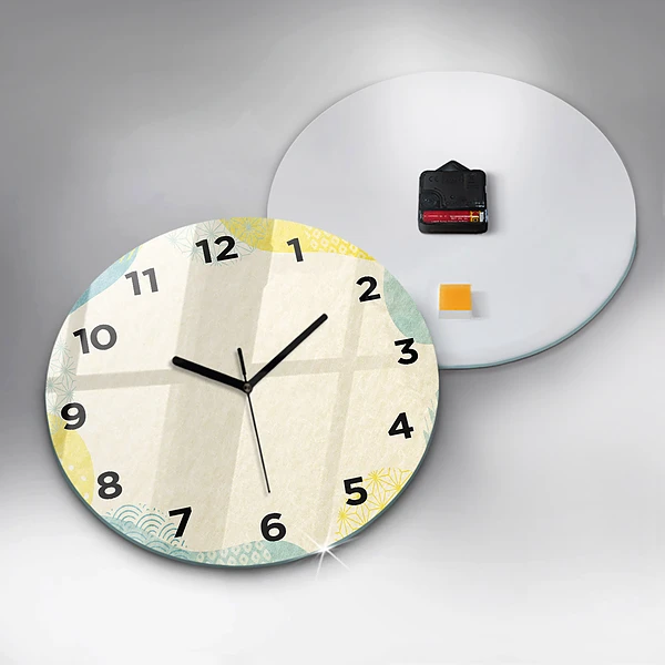 Wanduhr rund Gemusterter Rahmen