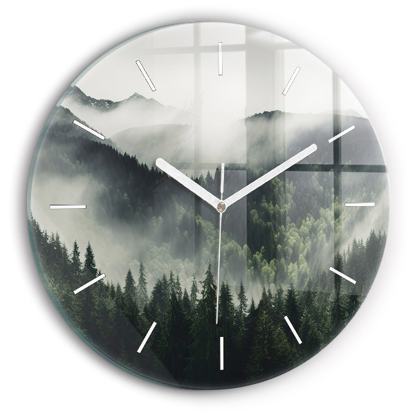 Wanduhr rund Wald-Landschaft