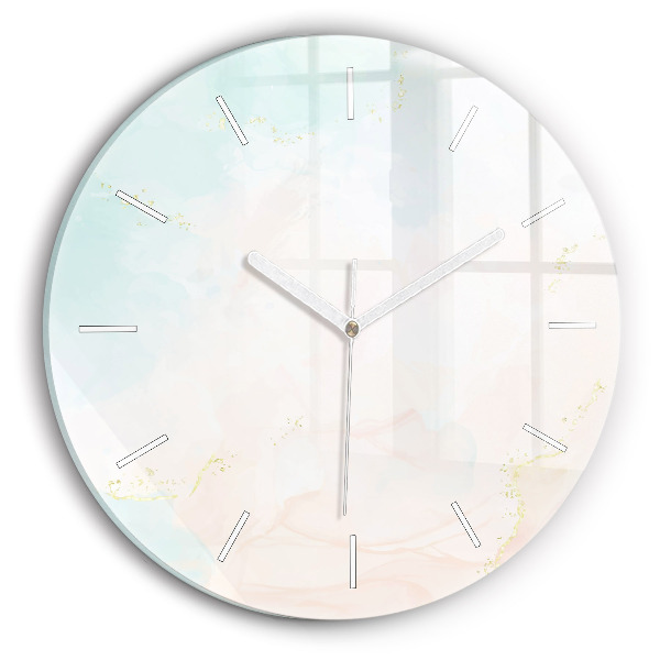 Wanduhr rund Aquarell-Marmor