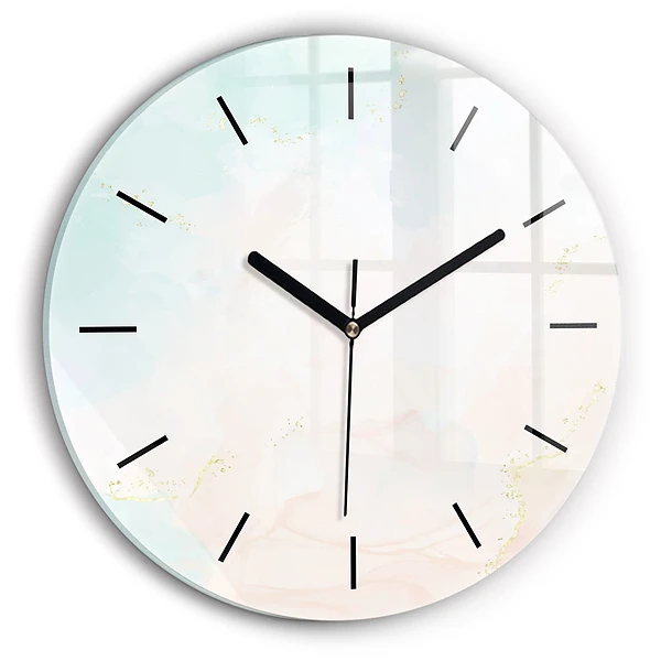 Wanduhr rund Aquarell-Marmor
