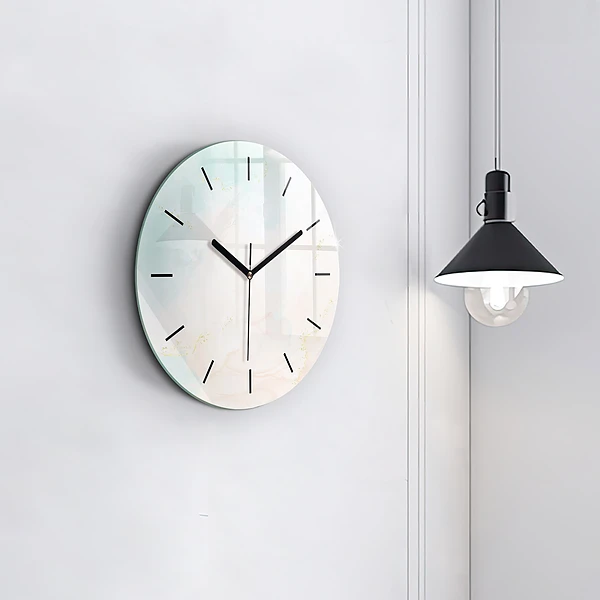 Wanduhr rund Aquarell-Marmor