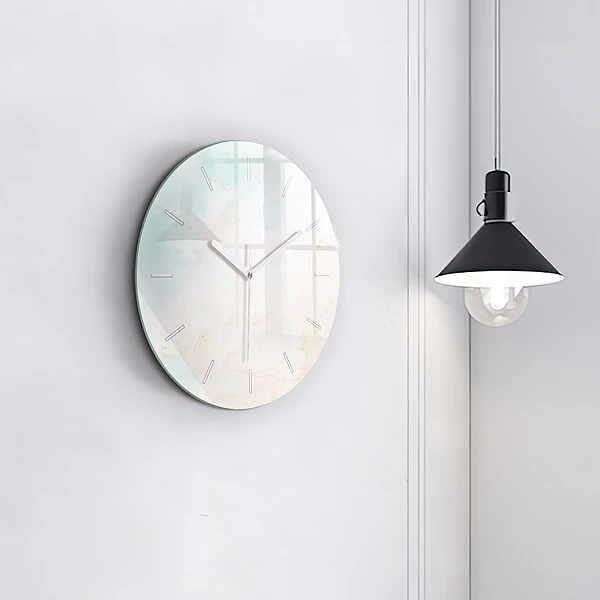 Wanduhr rund Aquarell-Marmor