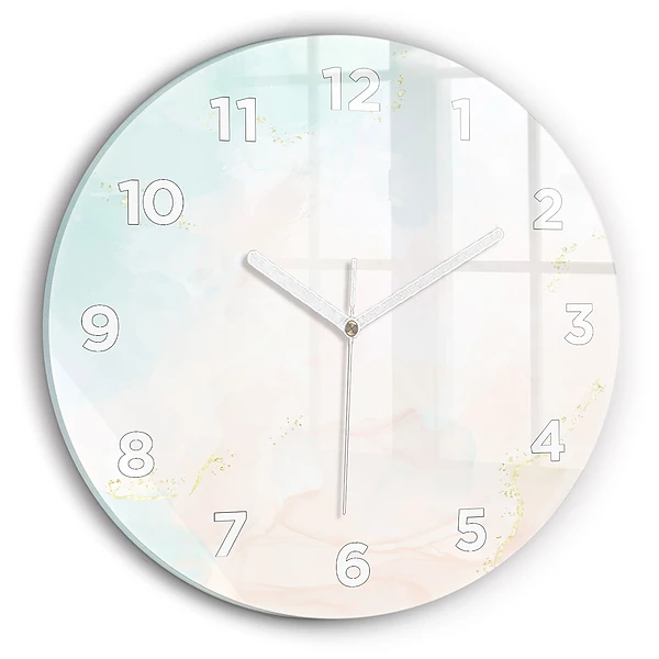 Wanduhr rund Aquarell-Marmor
