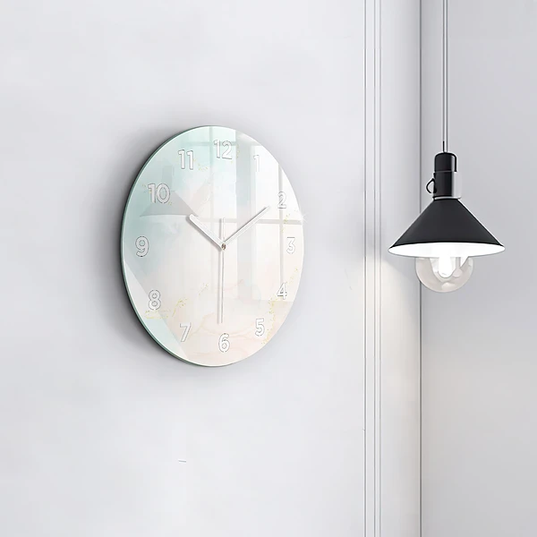 Wanduhr rund Aquarell-Marmor