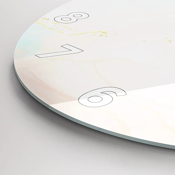 Wanduhr rund Aquarell-Marmor