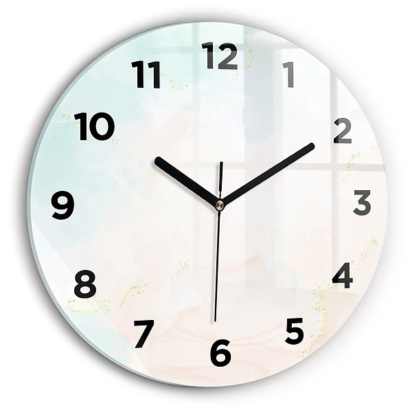 Wanduhr rund Aquarell-Marmor