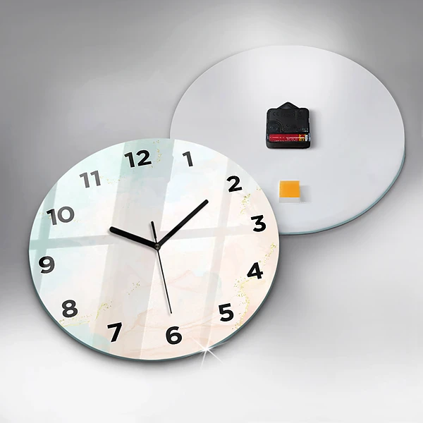 Wanduhr rund Aquarell-Marmor